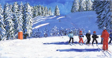 Junge Skifahrer, Morzine, Frankreich, 2015